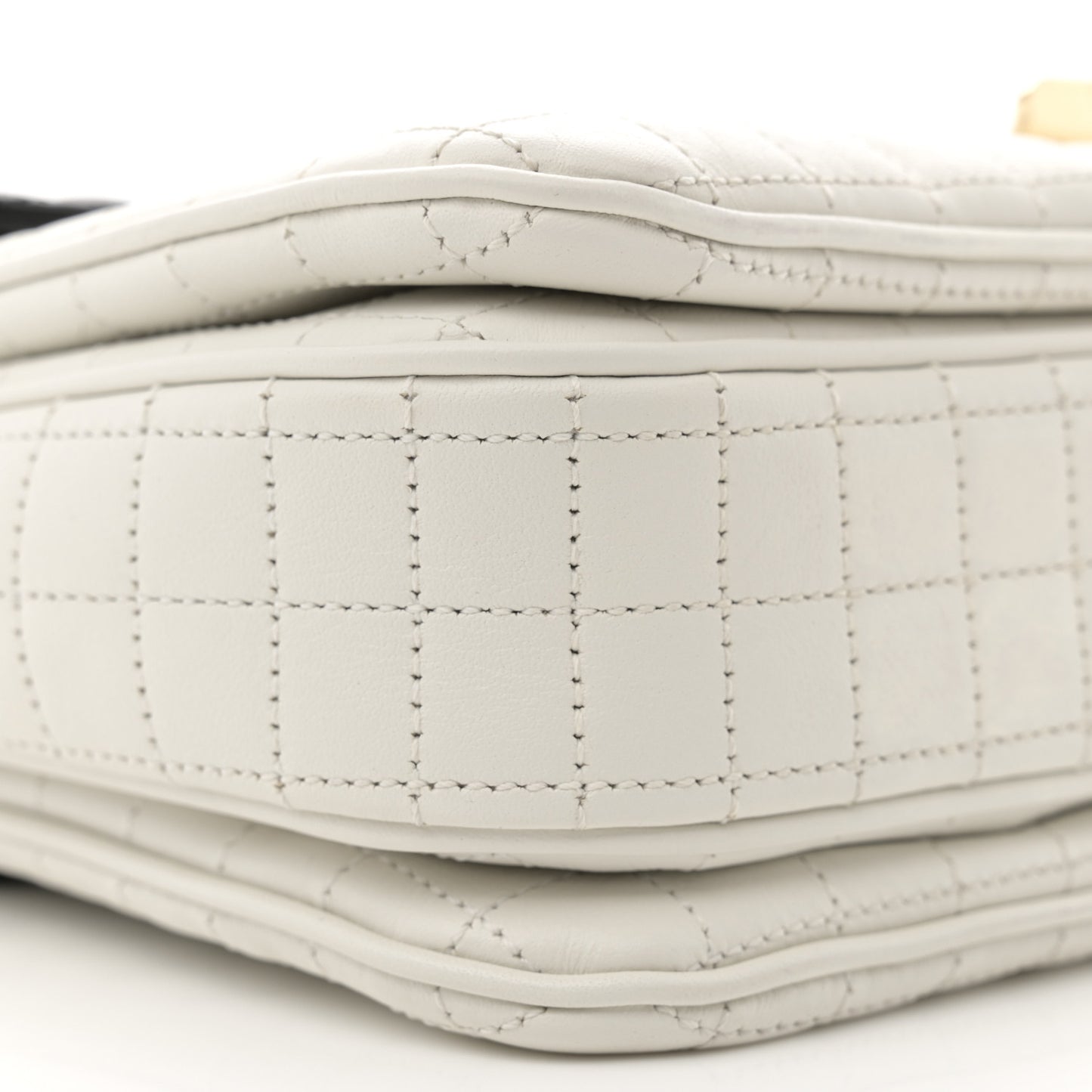 Calfskin Quilted Medium C Bag Black White