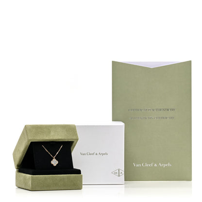 Van Cleef & Arpels 18K Yellow Gold Mother of Pearl Sweet Alhambra Pendant Necklace 6 of 6