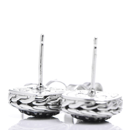 John Hardy Sterling Silver Black Sapphire Kali Lava Classic Chain Square Earrings 3 of 6