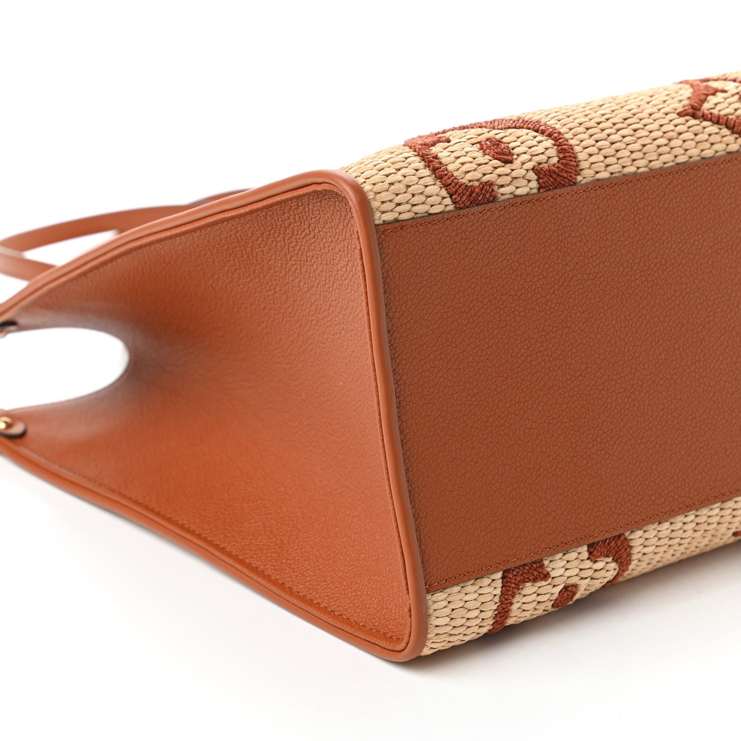 Louis Vuitton Raffia Calfskin Monogram Giant Onthego GM Tan 6 of 9