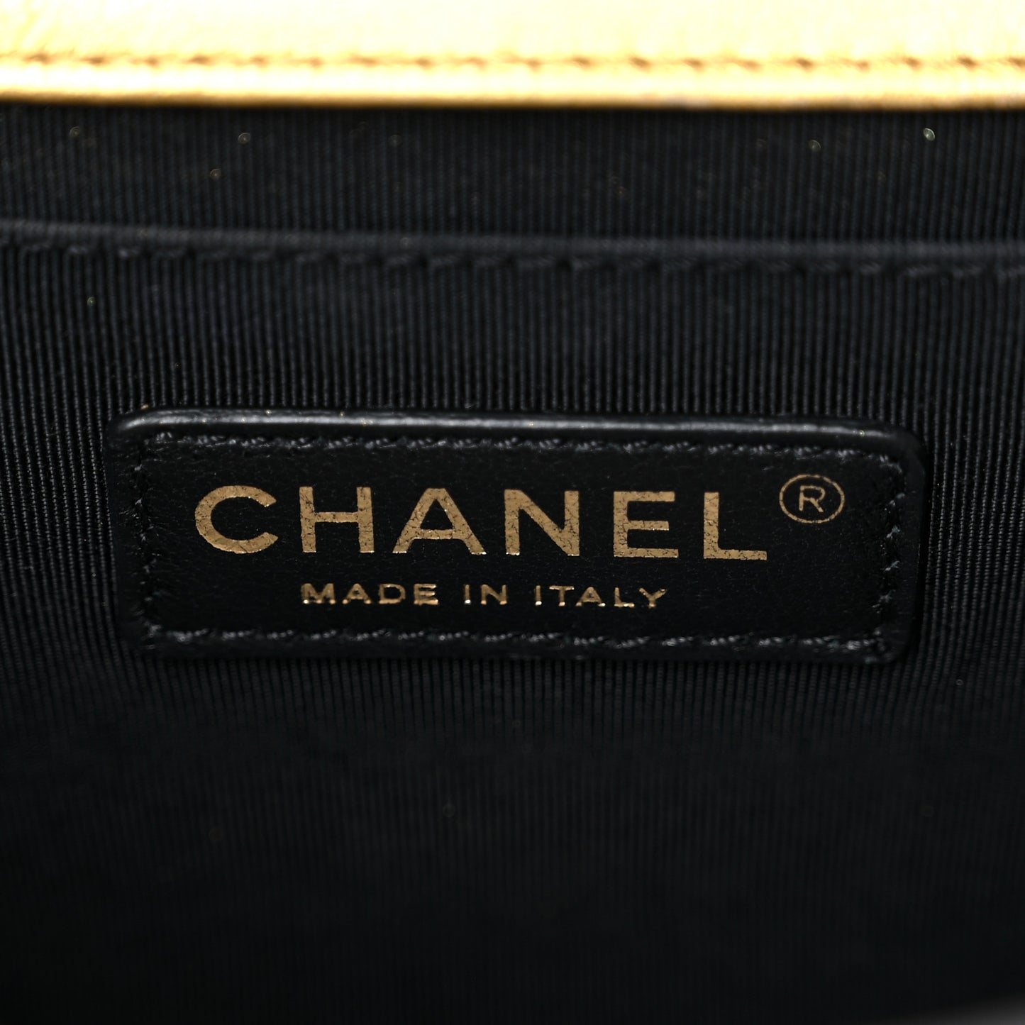 Metallic Patent Calfskin Quilted Medium Boy Flap Gold