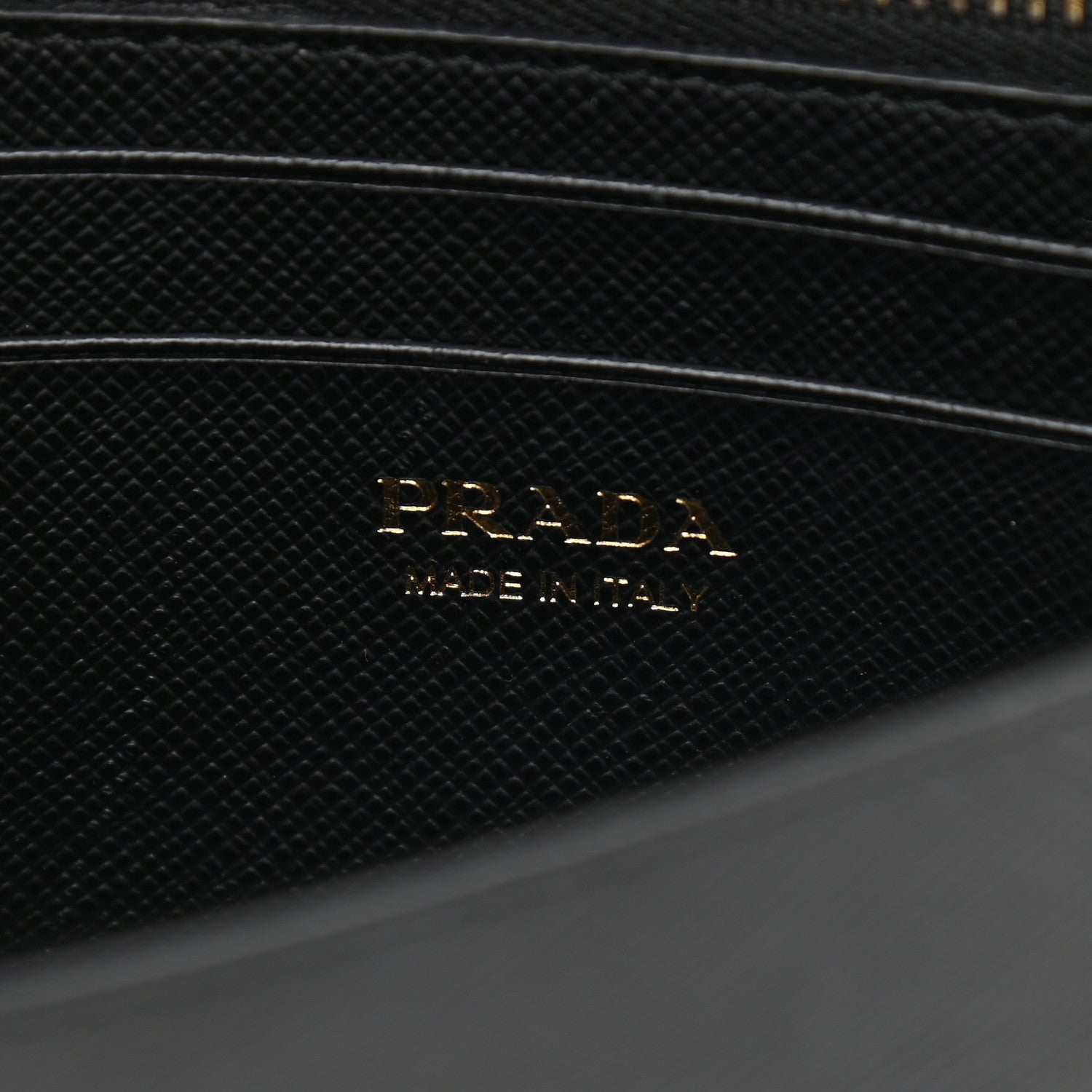 Prada Saffiano Shine Monochrome Chain Wallet Black 5 of 7