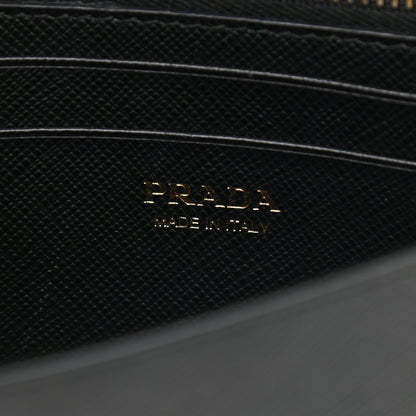 Prada Saffiano Shine Monochrome Chain Wallet Black 5 of 7