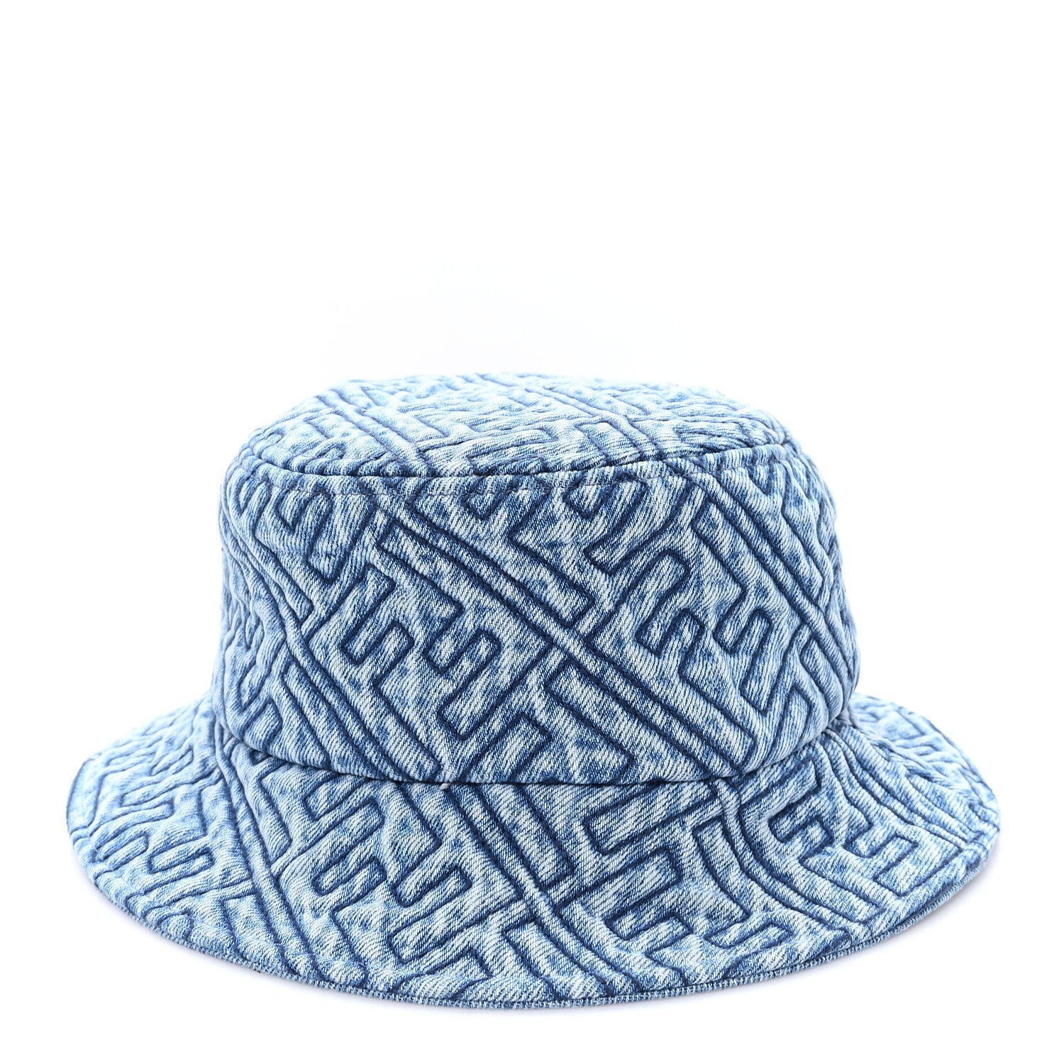 Fendi Denim Embroidered FF Bucket Hat M Blue 5 of 9