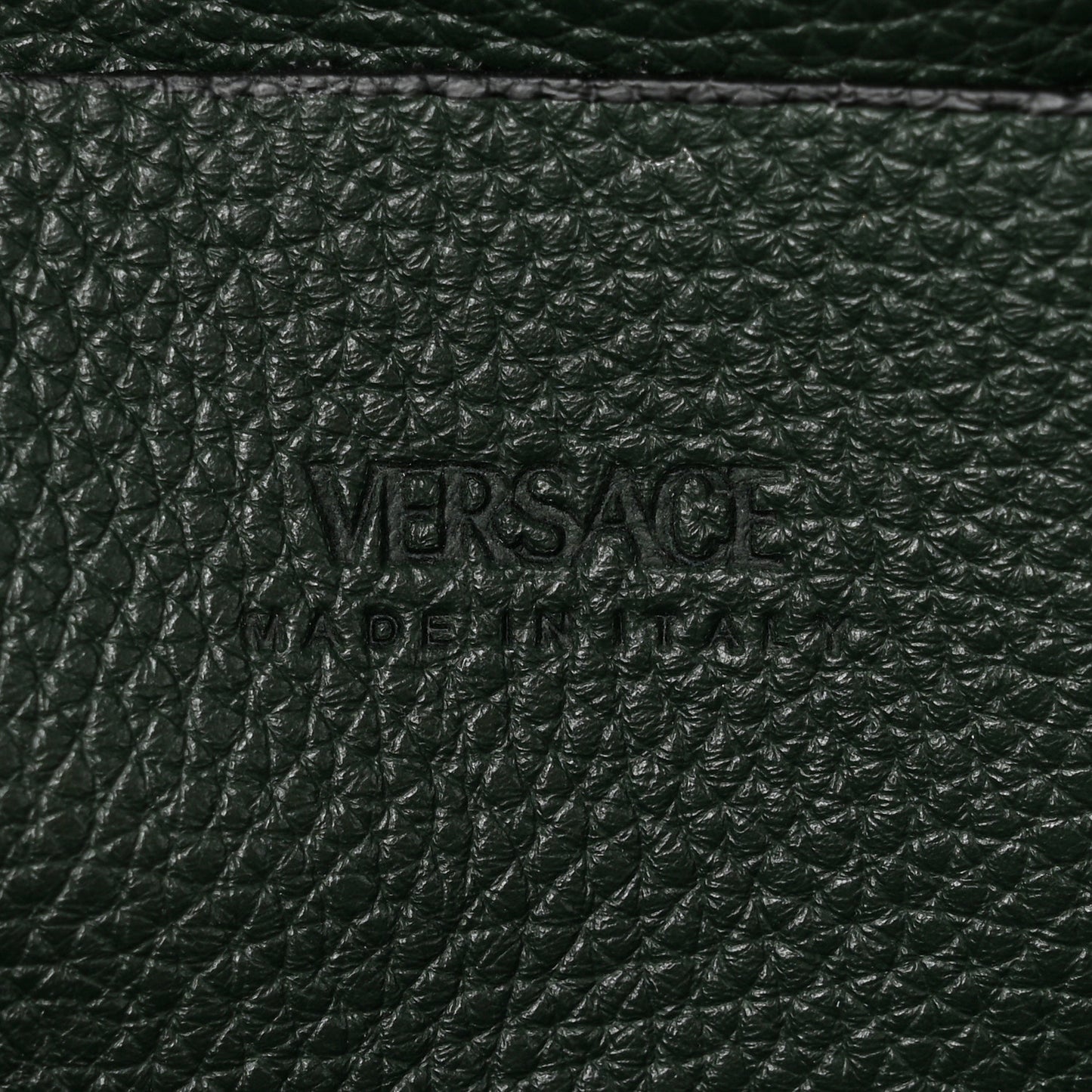 Grained Calfskin Small Medusa Messenger Bag Green