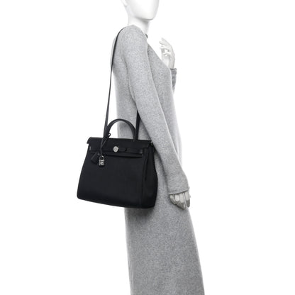 Hermes Military Toile Vache Hunter Herbag Zip Retourne 31 PM Black 2 of 14