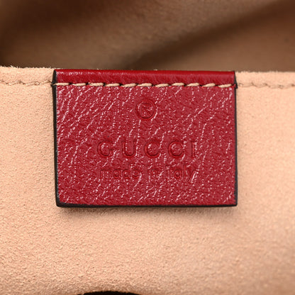 Gucci Monogram Azalea Calfskin Matelasse Diagonal Small GG Marmont Chain Shoulder Bag Beige Ebony New Cherry Red 6 of 9