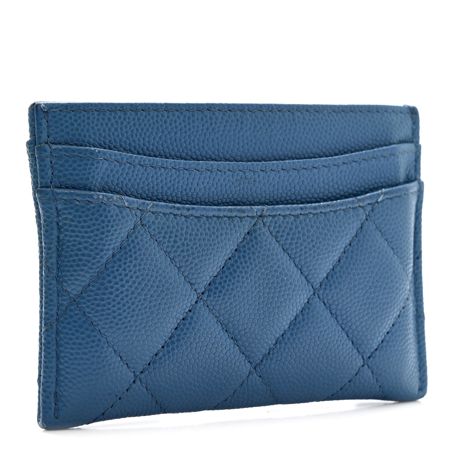 Chanel Caviar Quilted Card Holder Blue 3 of 8