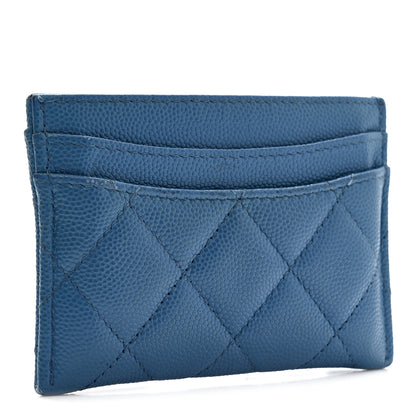 Chanel Caviar Quilted Card Holder Blue 3 of 8