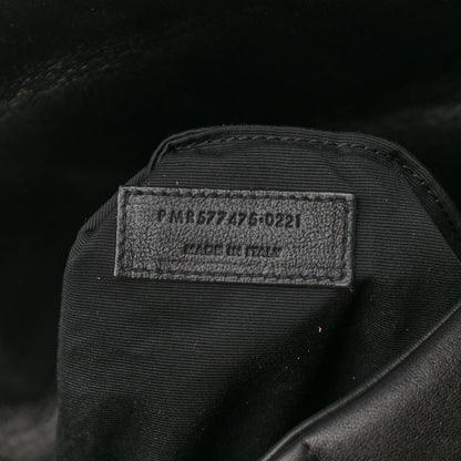 Saint Laurent Lambskin Quilted Medium Loulou Puffer Monogram Chain Satchel Black 8 of 10