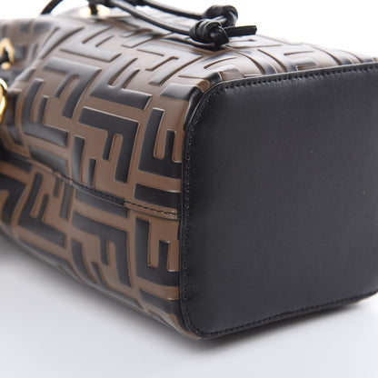 Fendi Vitello Liberty F is Fendi Bi-Color FF 1974 Embossed Mini Mon Tresor Bucket Bag Maya Black 8 of 11