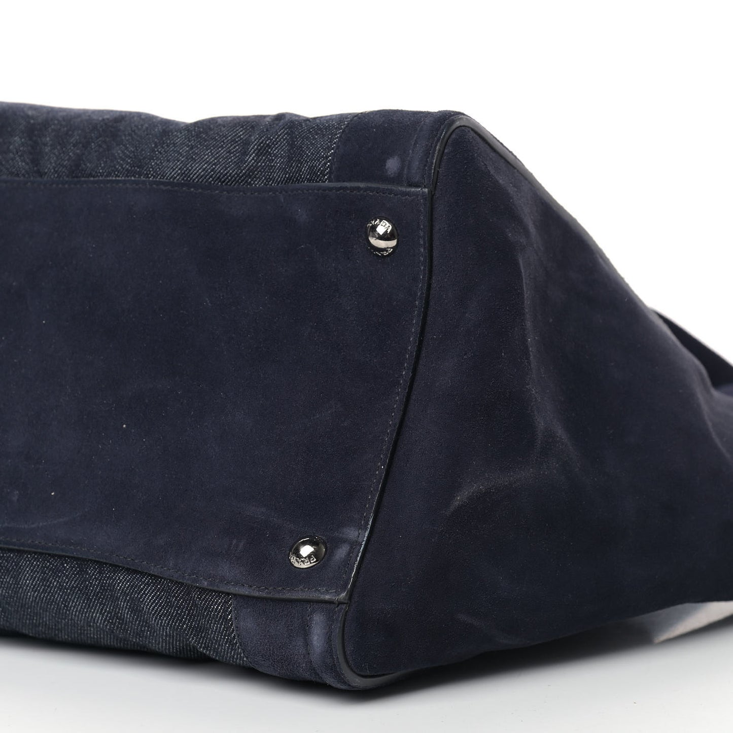 Denim Suede Scamosciato Twin Pocket Tote Bleu