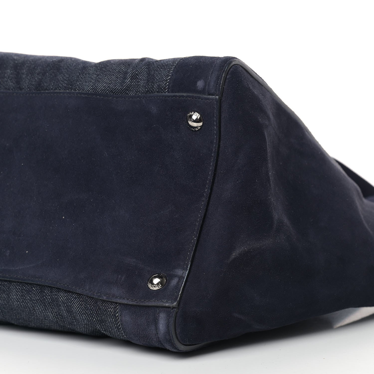 Prada Denim Suede Scamosciato Twin Pocket Tote Bleu 12 of 17