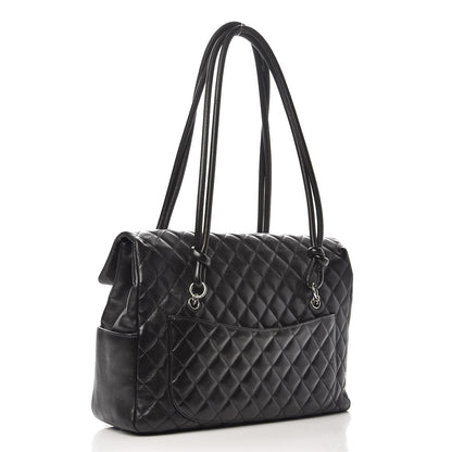 Chanel Calfskin Quilted Large Cambon Flap Black 3 of 12