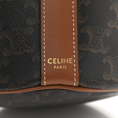 Celine Triomphe Canvas Calfskin Small Drawstring Bucket Bag Tan 6 of 10