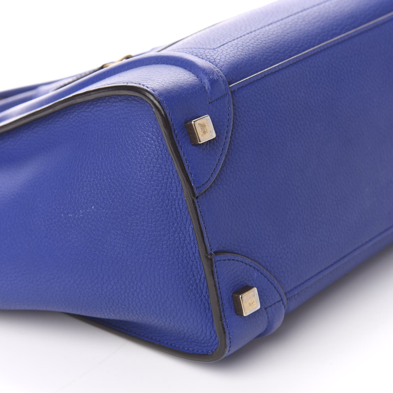 Celine Drummed Calfskin Micro Luggage Indigo 9 of 10