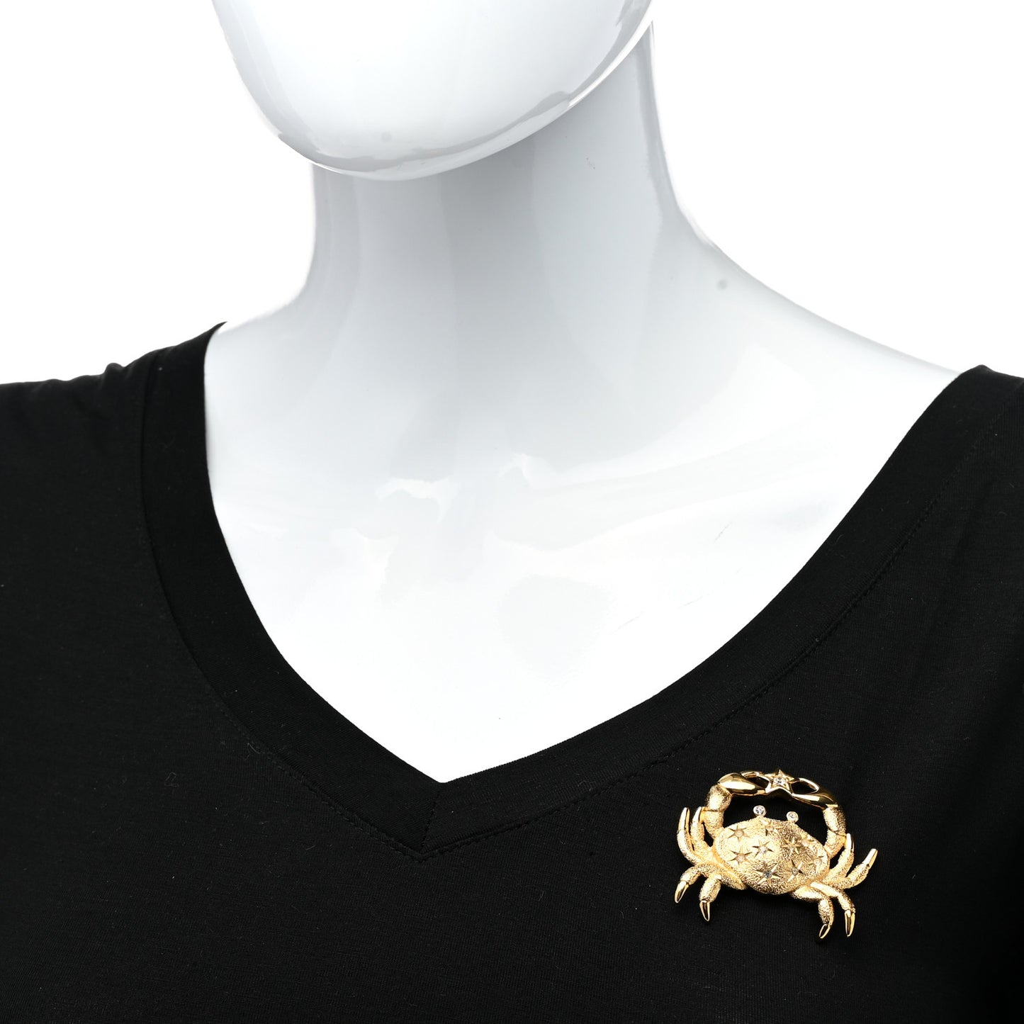 Metal Crab Brooch Gold