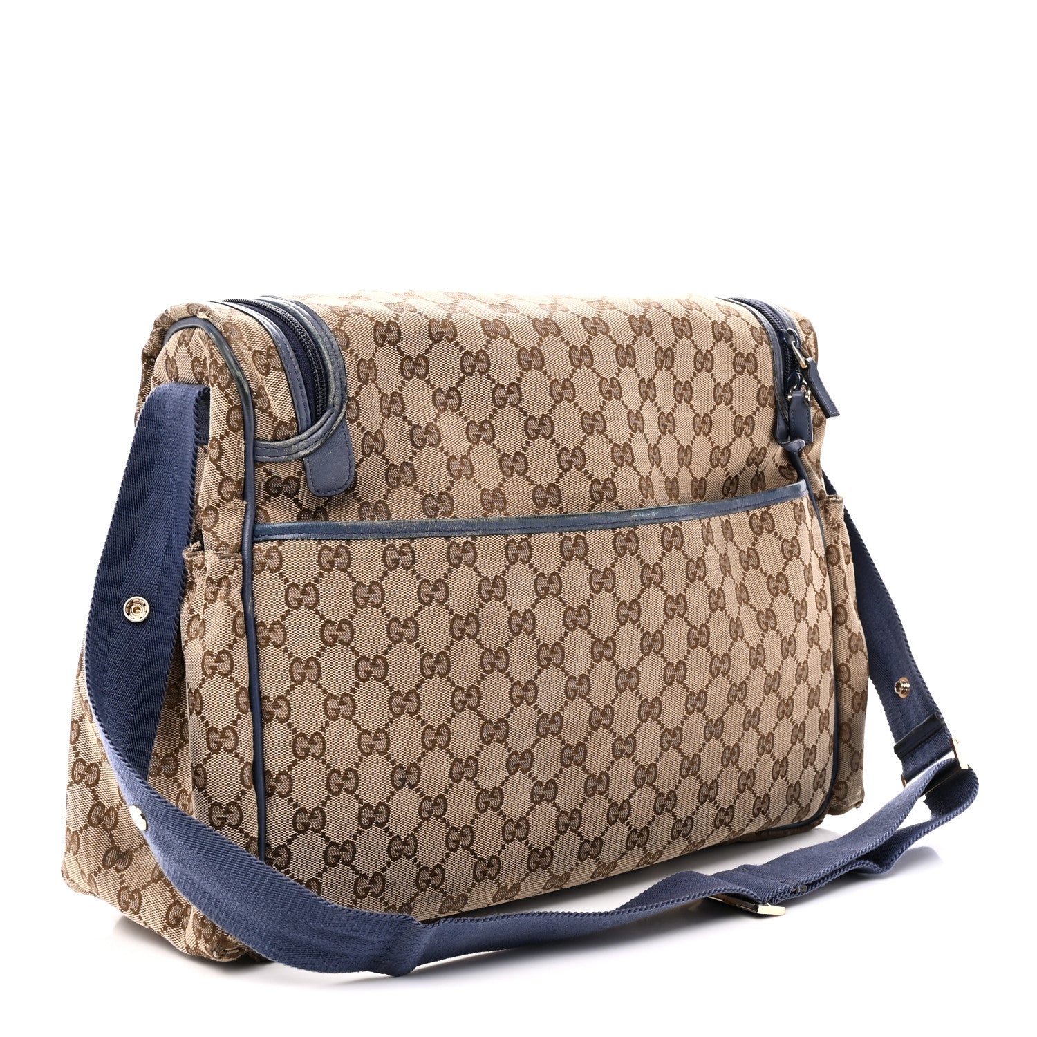 Gucci Monogram Natural Pigskin Large Diaper Bag Beige Ebony Cocoa Dark Chocolate 3 of 13