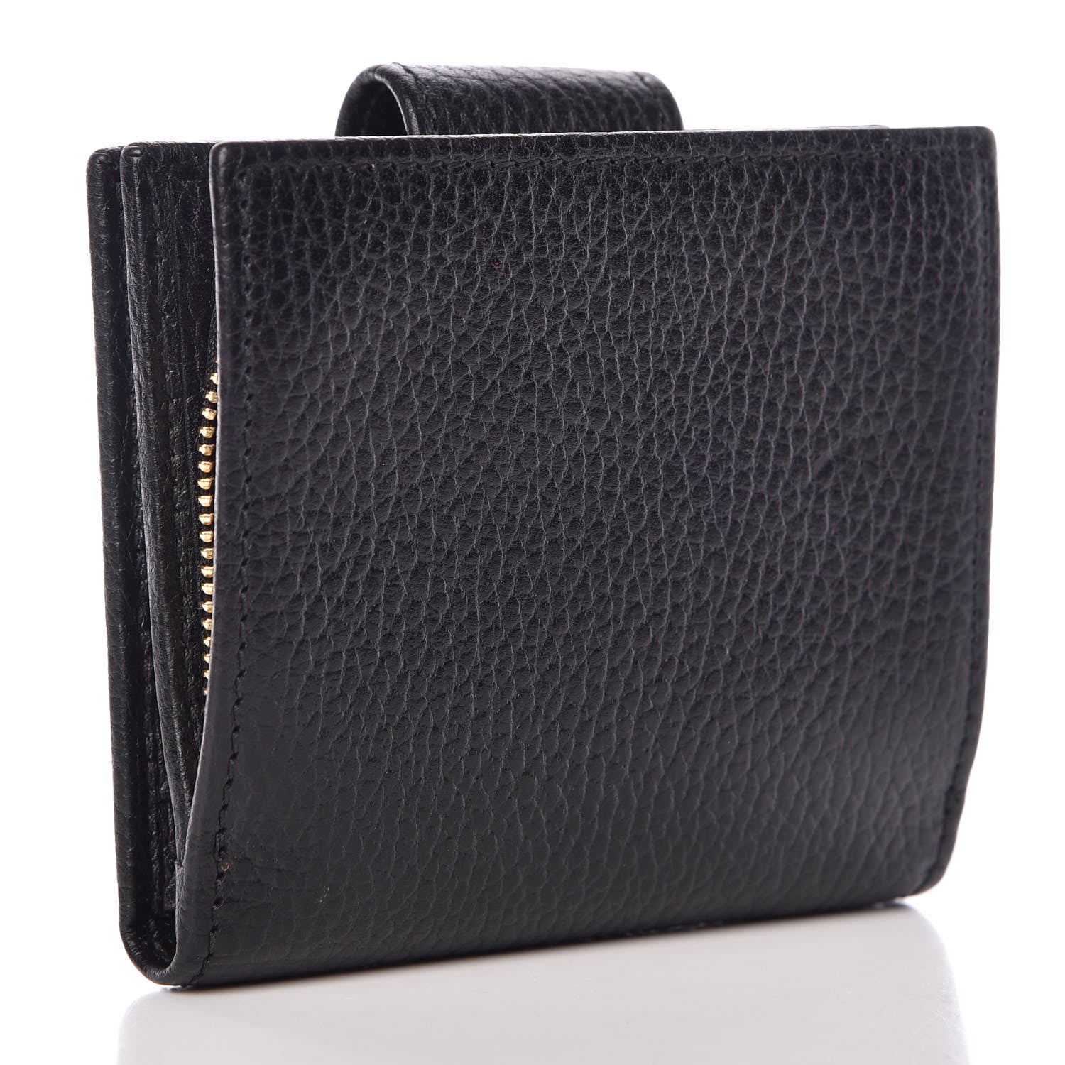 Gucci Dollar Calfskin GG Marmont French Wallet Black 3 of 9