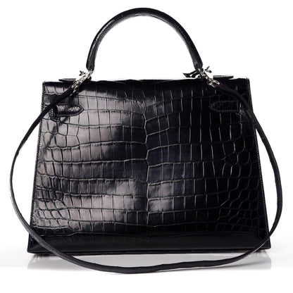 Hermes Shiny Niloticus Crocodile Kelly Sellier 32 4 of 36