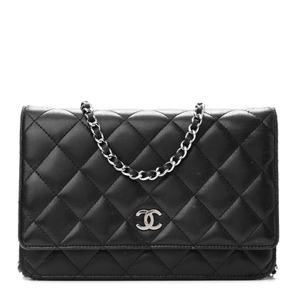 Chanel Lambskin Quilted Wallet On Chain WOC Black 1 of 14