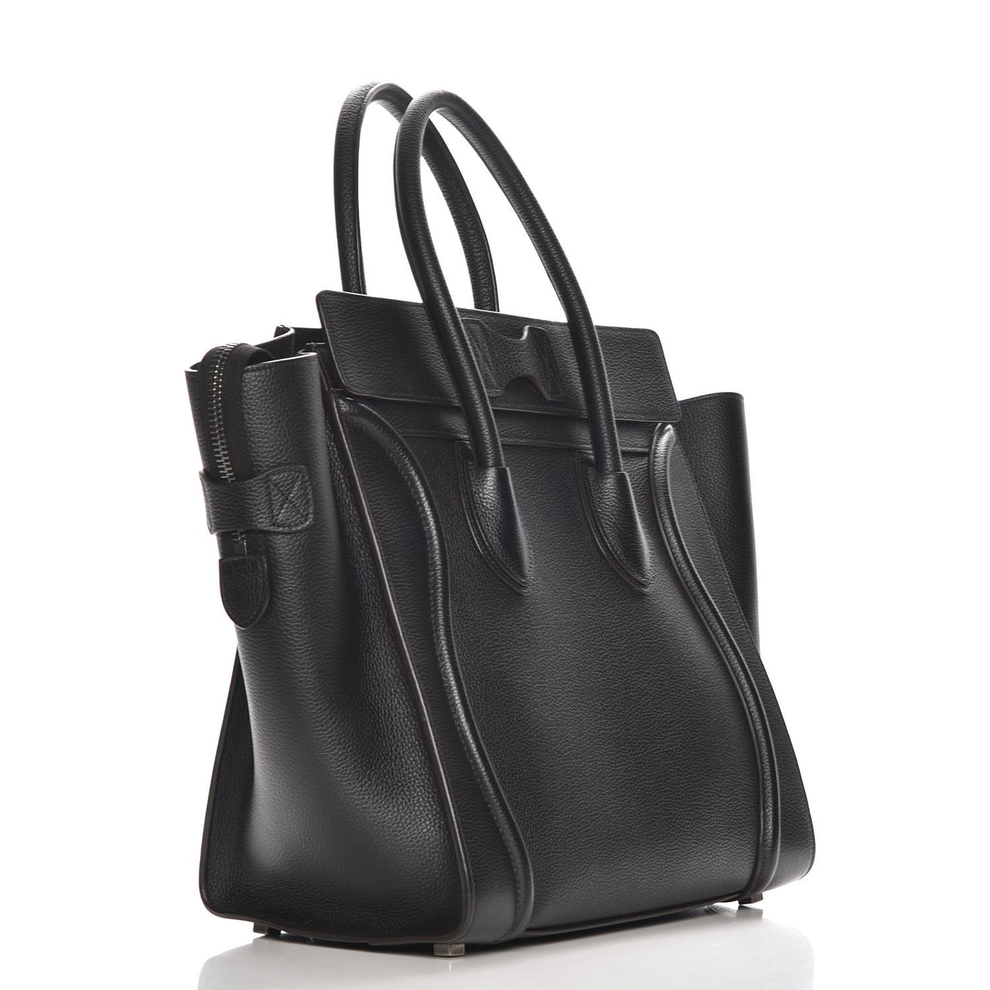 Drummed Calfskin Mini Luggage Black