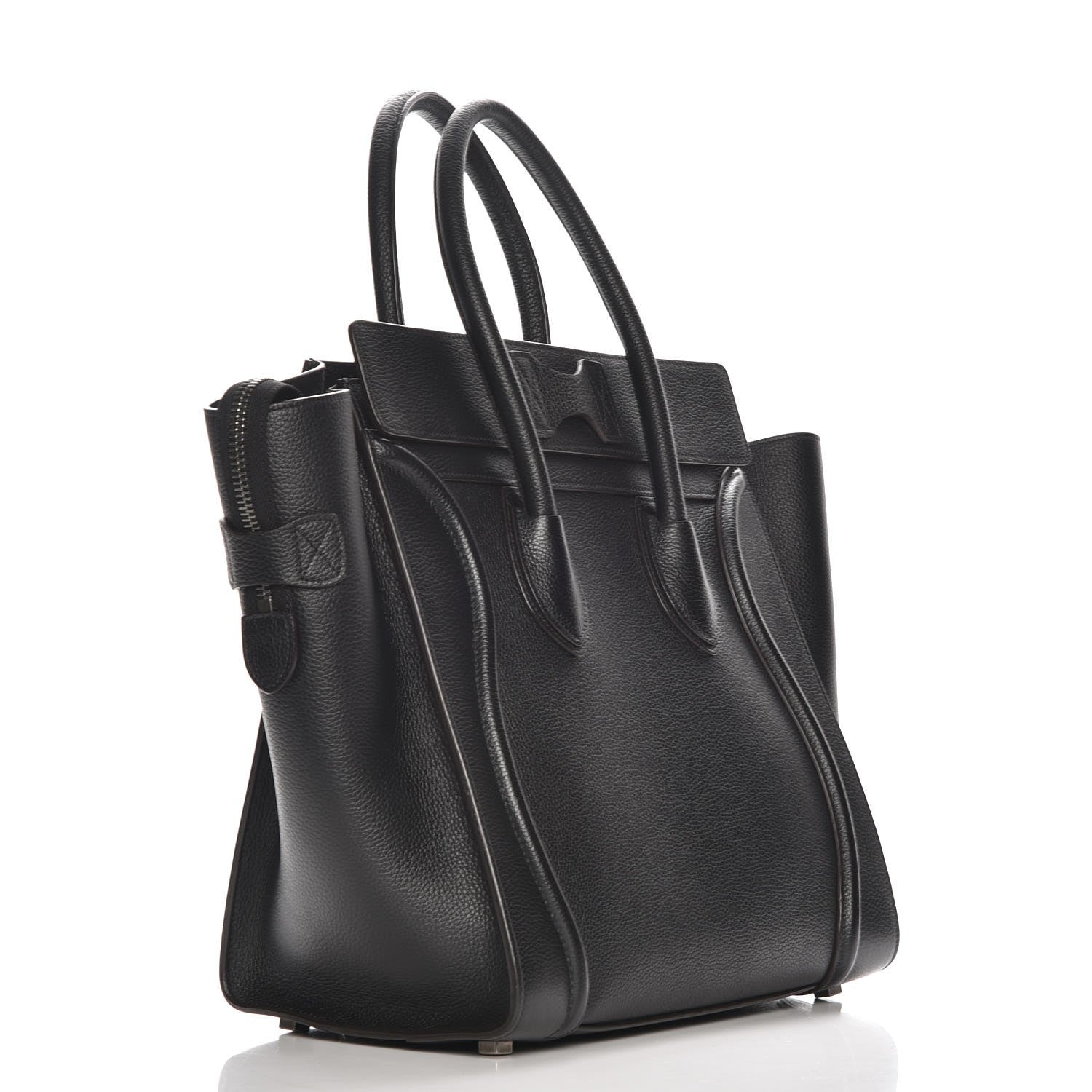 Celine Drummed Calfskin Mini Luggage Black 3 of 7