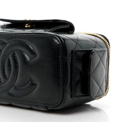 Chanel Lambskin Quilted Polly Pocket East West Top Vanity With Chain Black 10 of 12