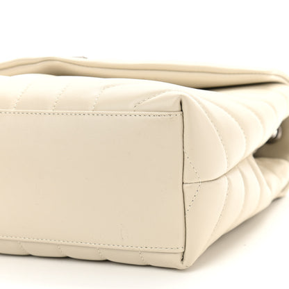 Saint Laurent Calfskin Y Quilted Monogram Small Loulou Chain Satchel Ivory 11 of 11