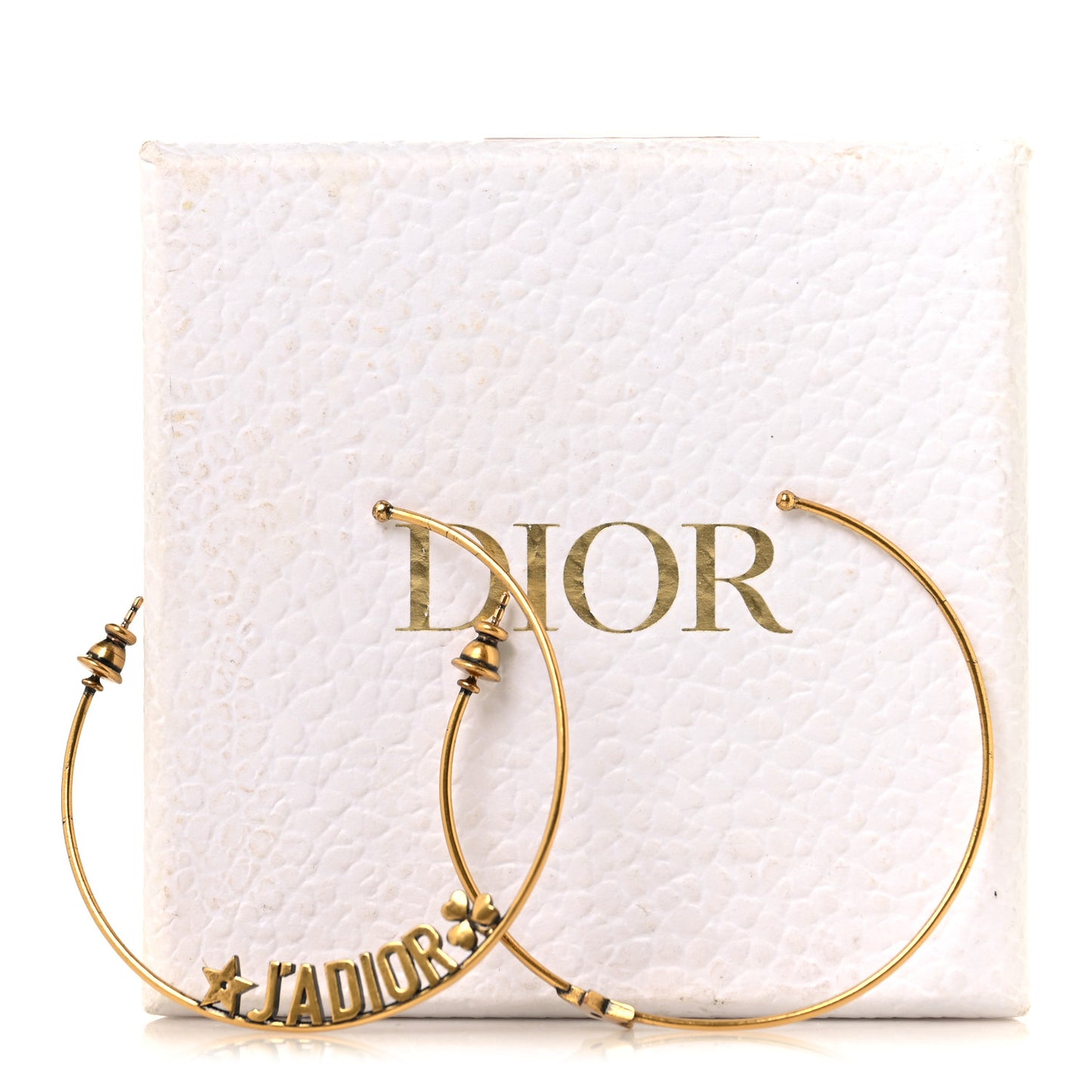 Metal J Adior Hoop Earrings Aged Gold