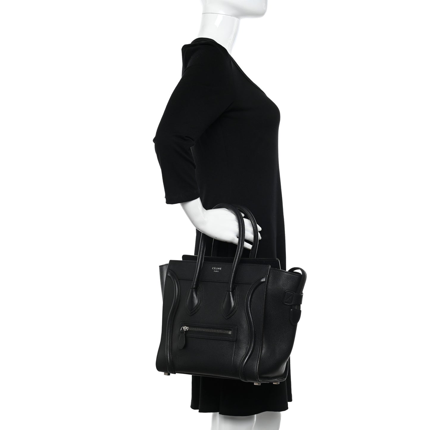 Drummed Calfskin Micro Luggage Black