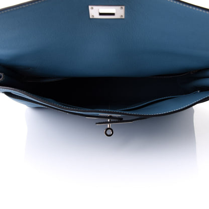Hermes Taurillon Clemence Kelly Retourne 35 Blue Jean 5 of 11