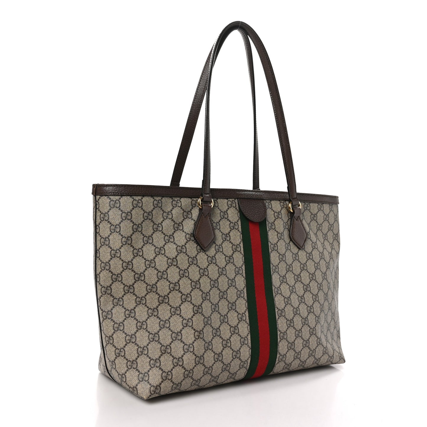 GG Supreme Monogram Medium Ophidia Shopping Tote Brown