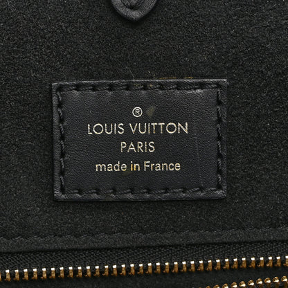 Louis Vuitton Calfskin Monogram Fold Tote MM Black Wine Cream 6 of 9