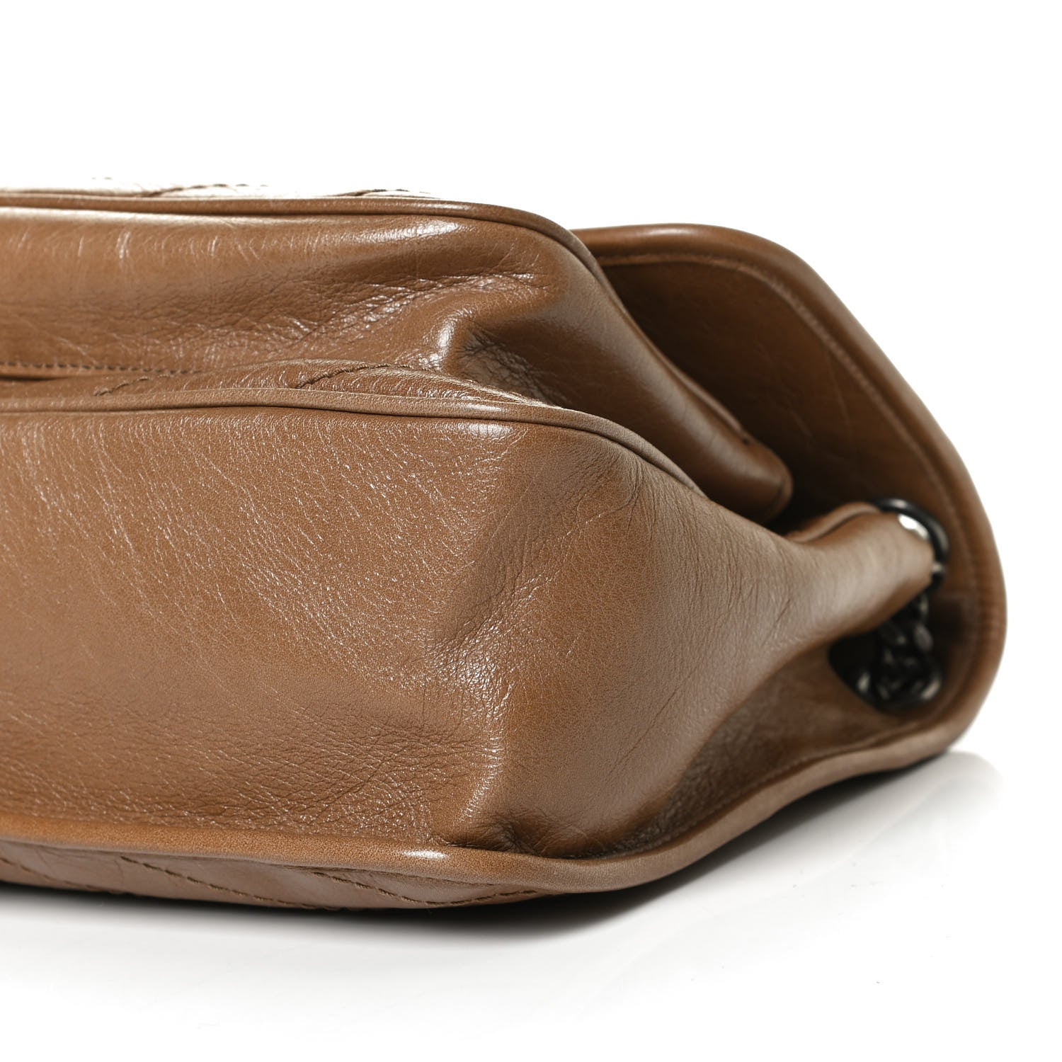 Saint Laurent Crinkled Calfskin Matelasse Monogram Medium Niki Chain Satchel Natural Tan 12 of 12