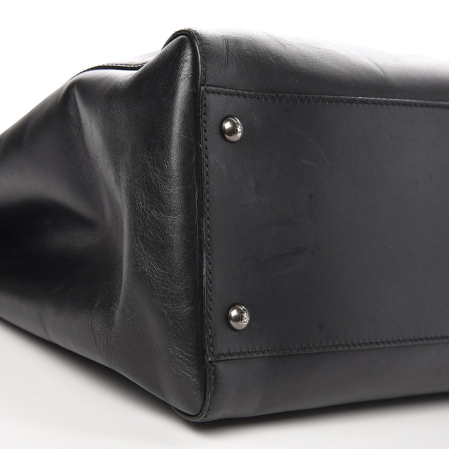 Vitello Suede Large Peekaboo Iconic Satchel Black