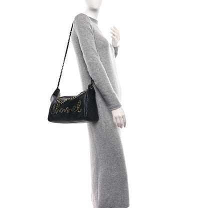 Chanel Calfskin Chain 20s Signature Hobo Black 2 of 12