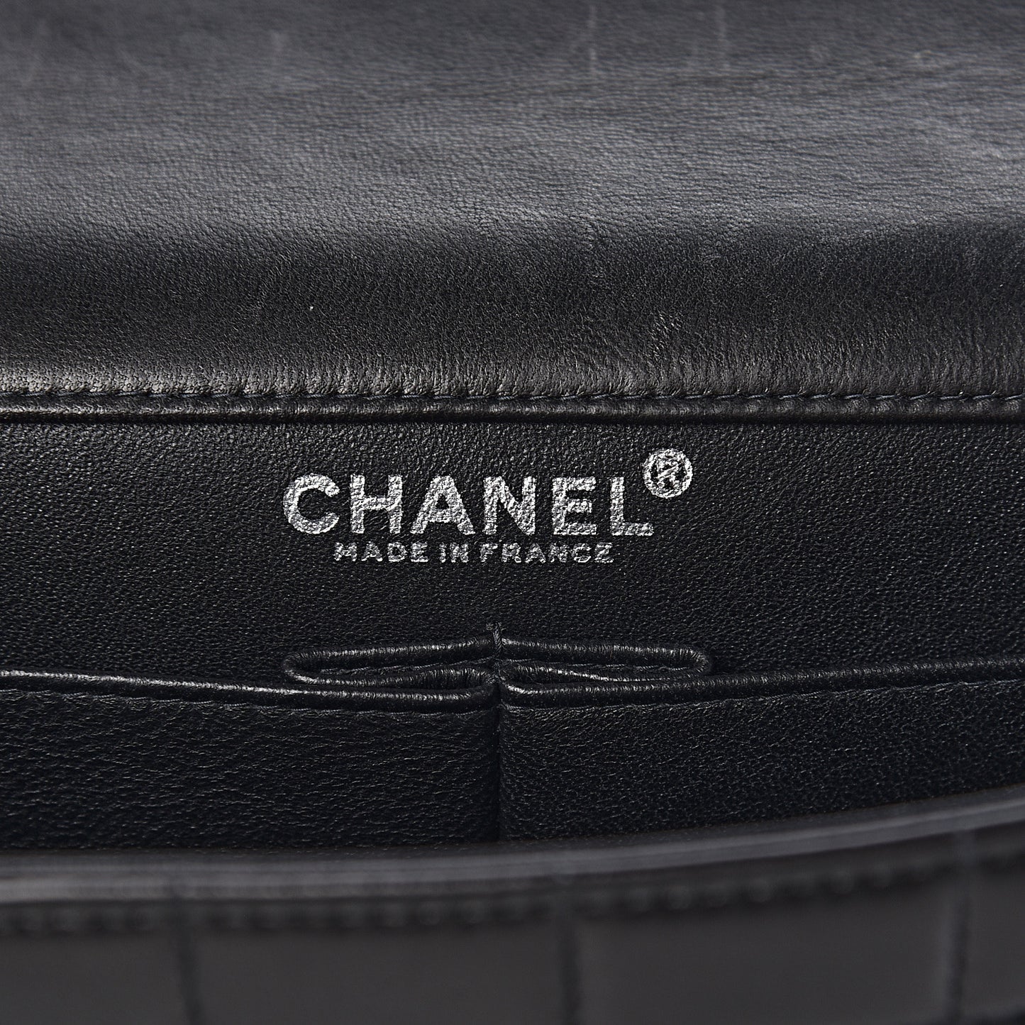 Lambskin Chocolate Bar Chain Clutch Black