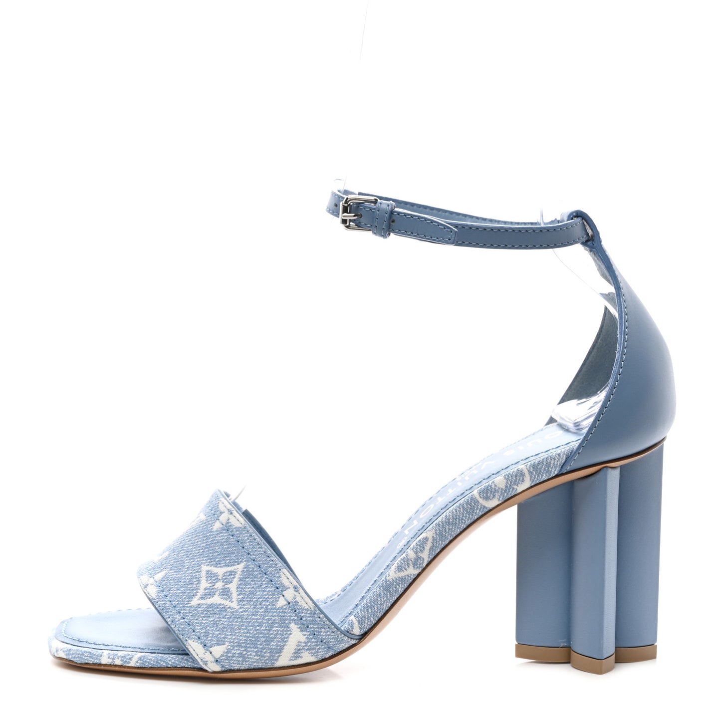 Monogram Denim Silhouette Sandals 38 Blue