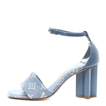 Louis Vuitton Monogram Denim Silhouette Sandals 38 Blue 1 of 8