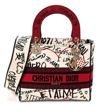 Christian Dior Canvas Medium DiorAmour Graffiti Lady D-Lite Latte 1 of 13