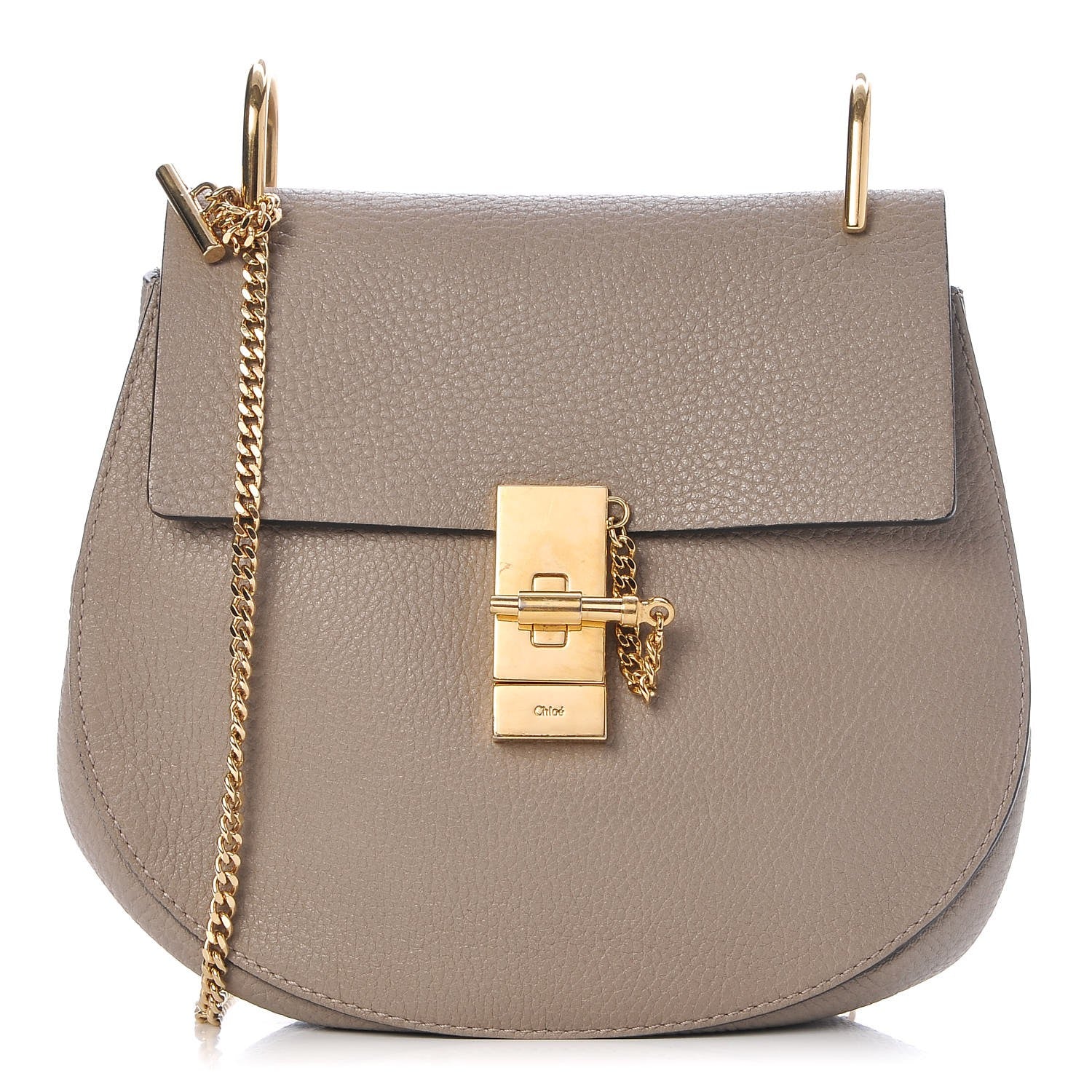 Chloe Grained Lambskin Drew Shoulder Bag Motty Grey 1 of 9