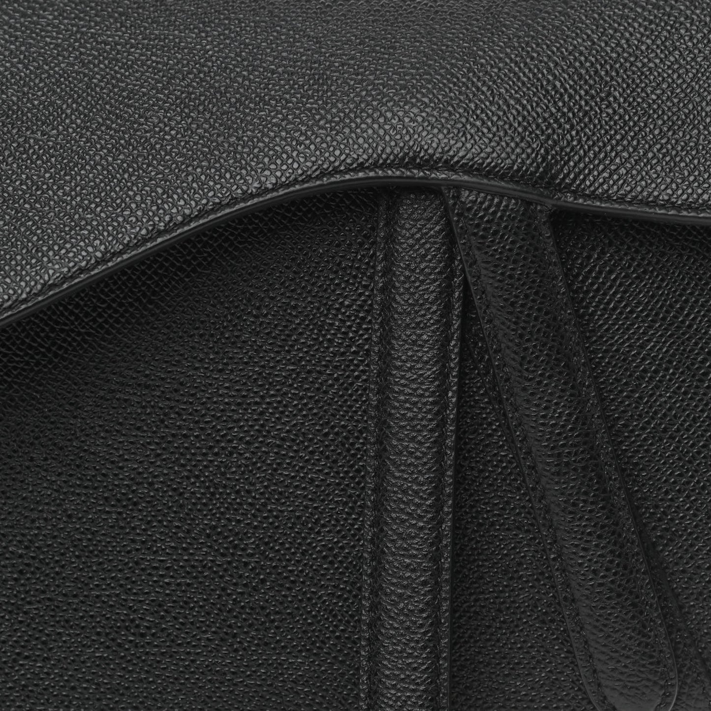 Grained Calfskin Saddle Bag Black