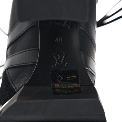 Louis Vuitton Suede Calfskin Monogram Star Trail Ankle Boots 40 Black 6 of 7