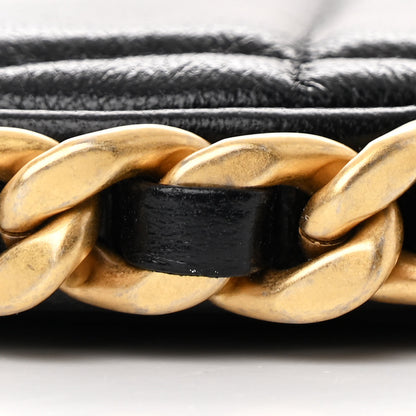 Chanel Shiny Crumpled Lambskin Quilted Trendy Chain Around Hobo Black 10 of 11