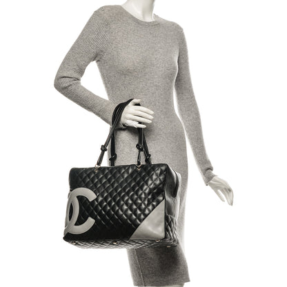 Chanel Calfskin Quilted Large Cambon Bag Black 2 of 8