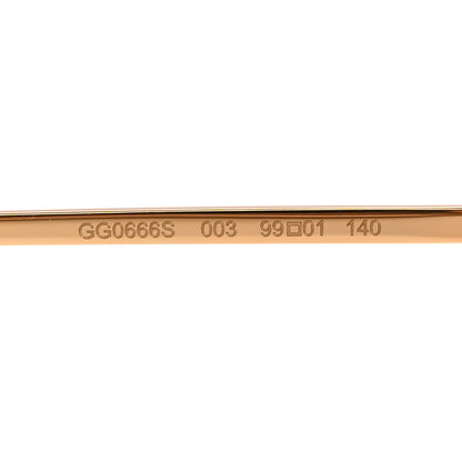 Gucci Metal Rimless Star Studded Monogram 90mm Cat Eye GG0666S Sunglasses Mirror Purple 5 of 8