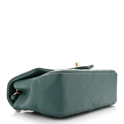 Chanel Lambskin Quilted Mini Rectangular Flap Green 4 of 10