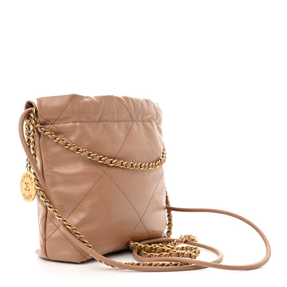Chanel Shiny Calfskin Quilted Mini Chanel 22 Dark Beige 3 of 10