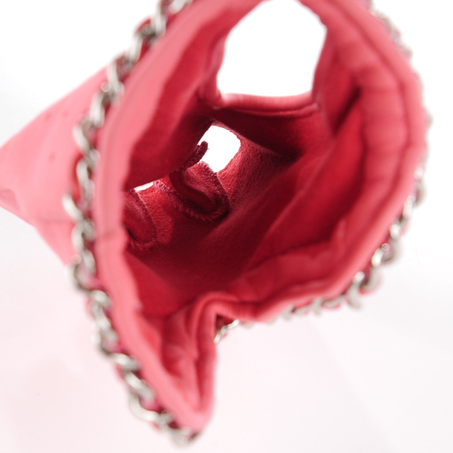 Chanel Lambskin Chain CC Fingerless Gloves 7.5 Pink 3 of 6